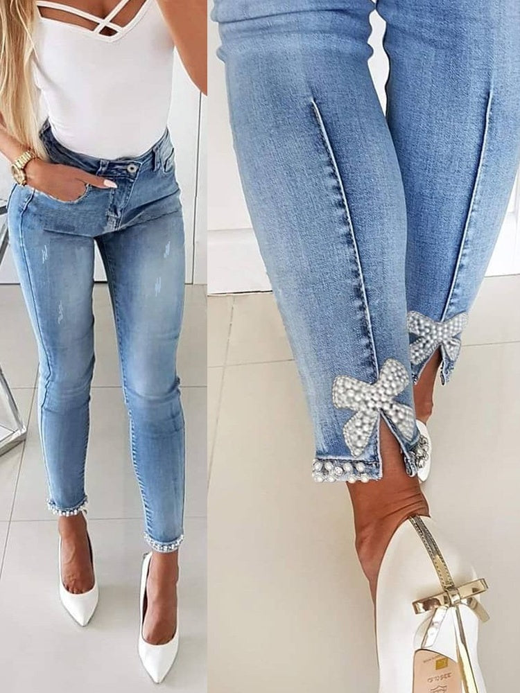 Liber Autumn Women's Beading Jeans