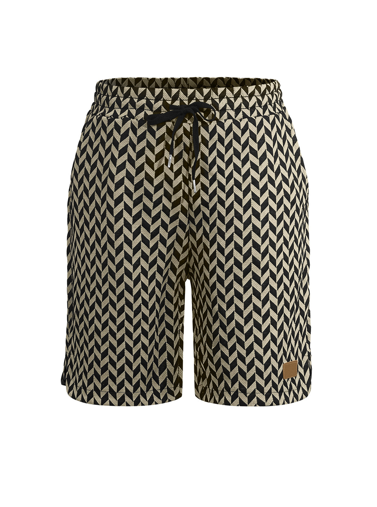 Herringbone Pattern Breathable Stretch Five Points Shorts
