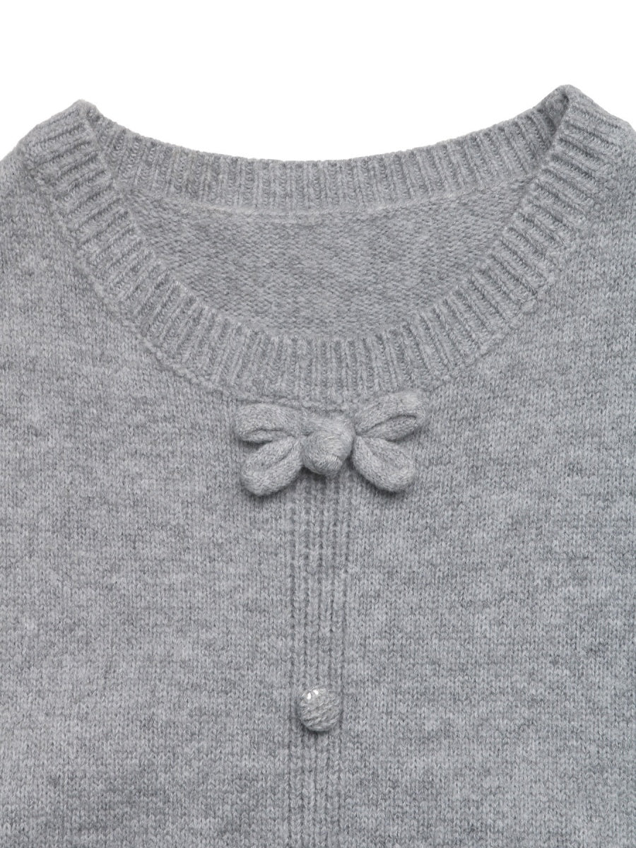 Bow-decorated Casual Sleeveless Sweater