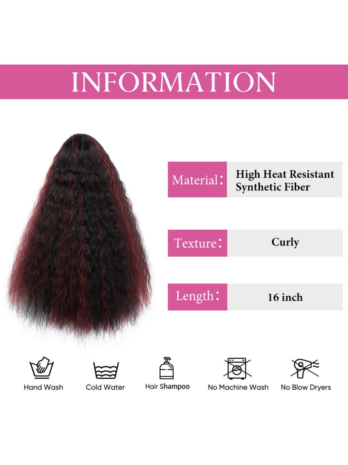 Small Curly Ponytail Synthetic Fiber Drawstring Braid High-temperature Silk Wig