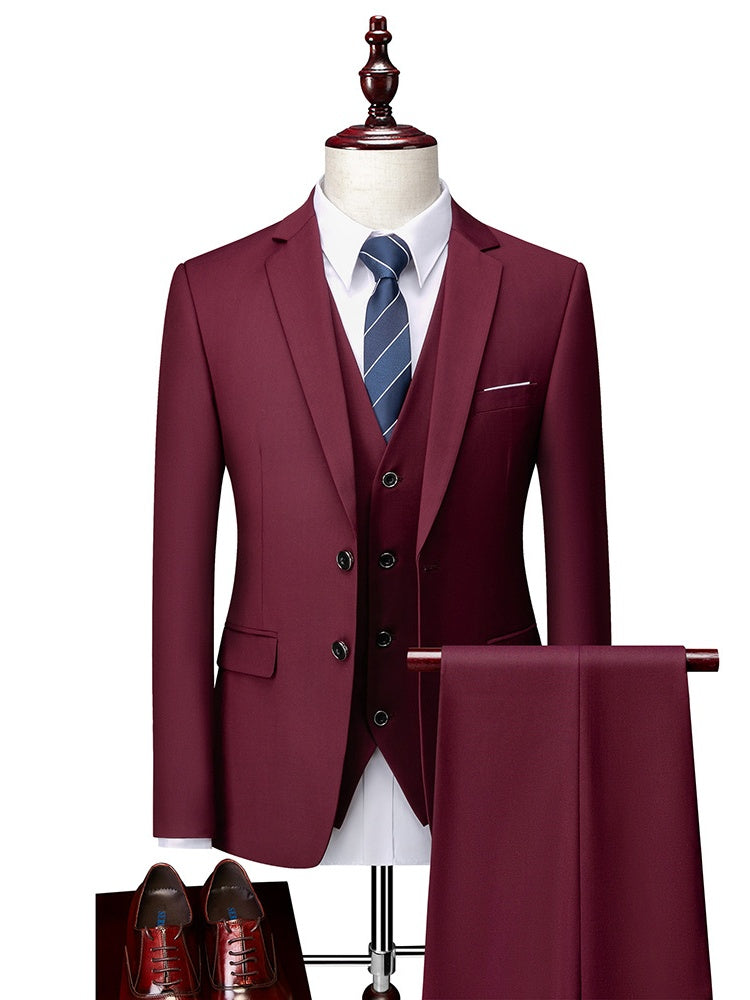 Slim-fit Business Suit Set 3-piece Sets