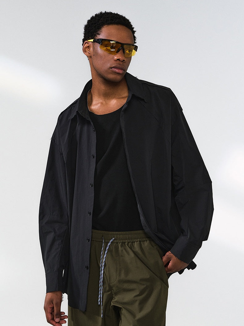 Liber Autumn Neutral wear Color matching Stripes Shirts