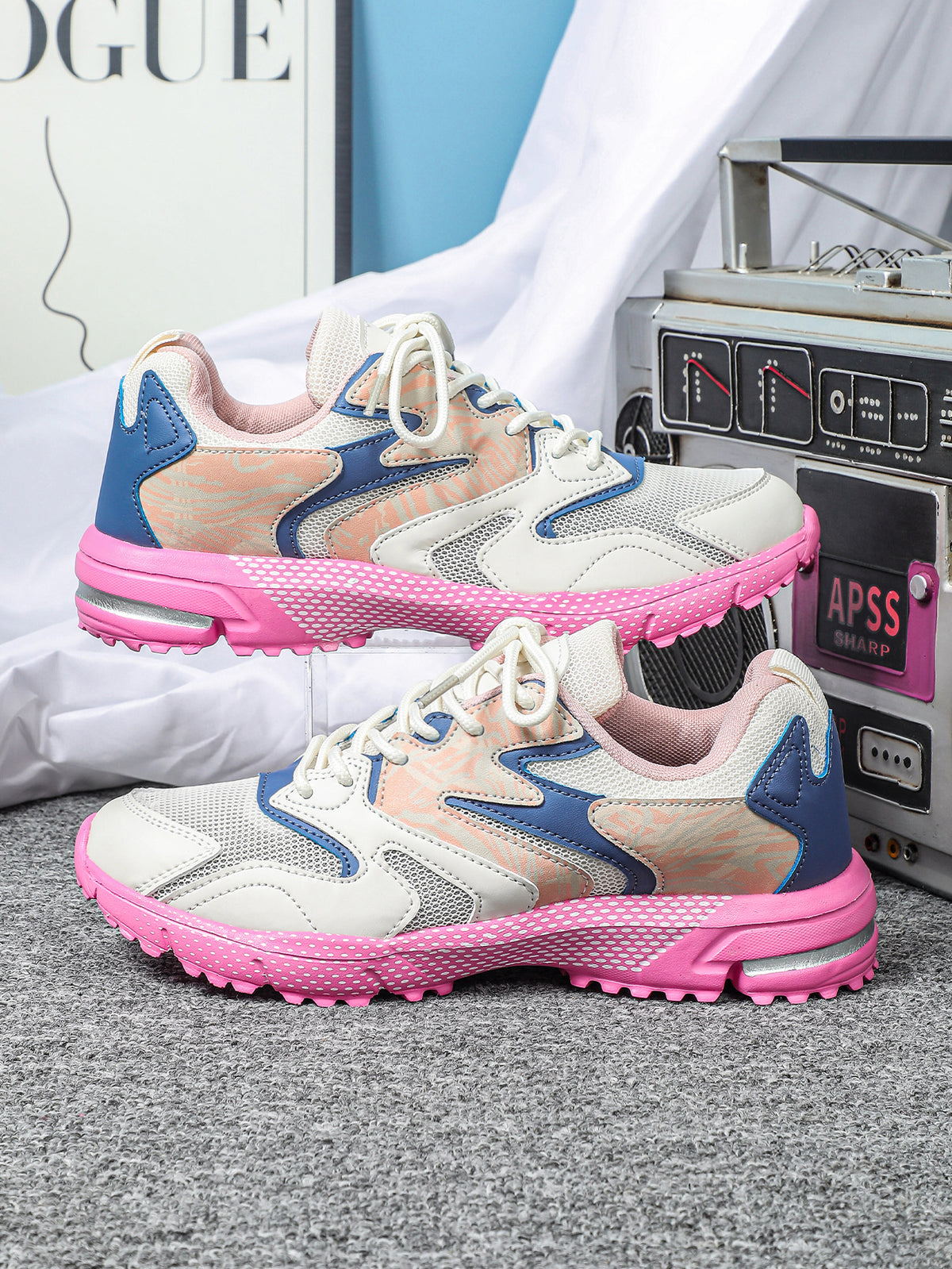 Color-blocked Platform Women's Casual Sneakers