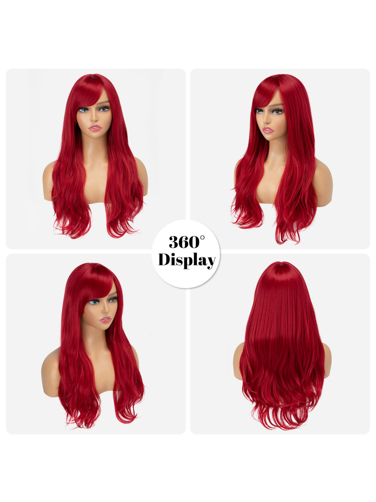 Long, Curly Hair With Side-swept Bangs, Full Head Of Synthetic High-temperature Silk Wig