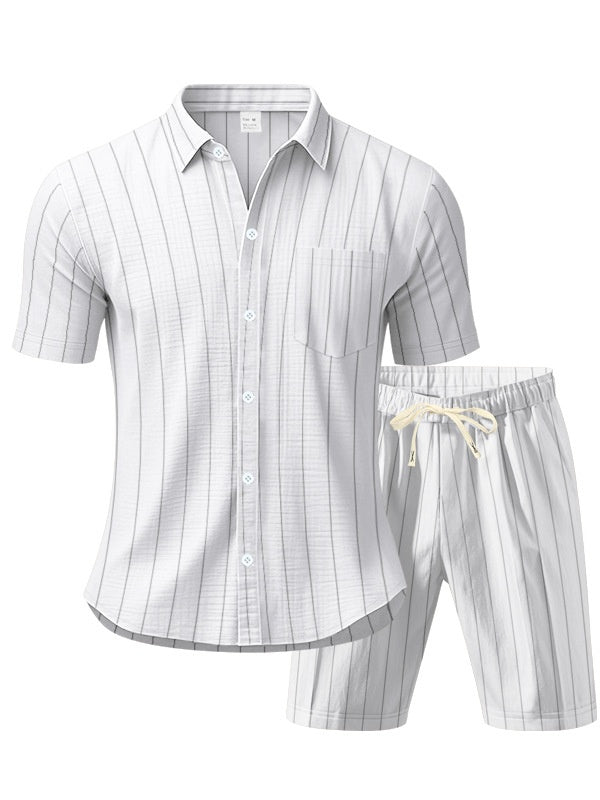 Flax Stripes Loose-fit Beach Set 2-piece Sets