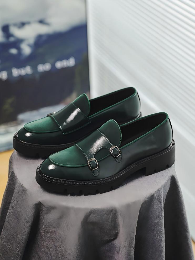 Patchwork Platform Slip-on Loafers