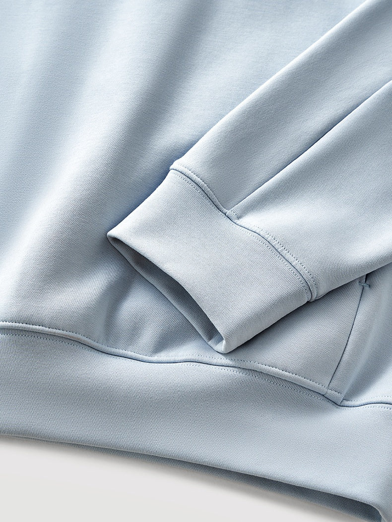 Lycra Pearl Stretch Half Zipper Comfort Keep Warm Sweatshirts&Hoodies