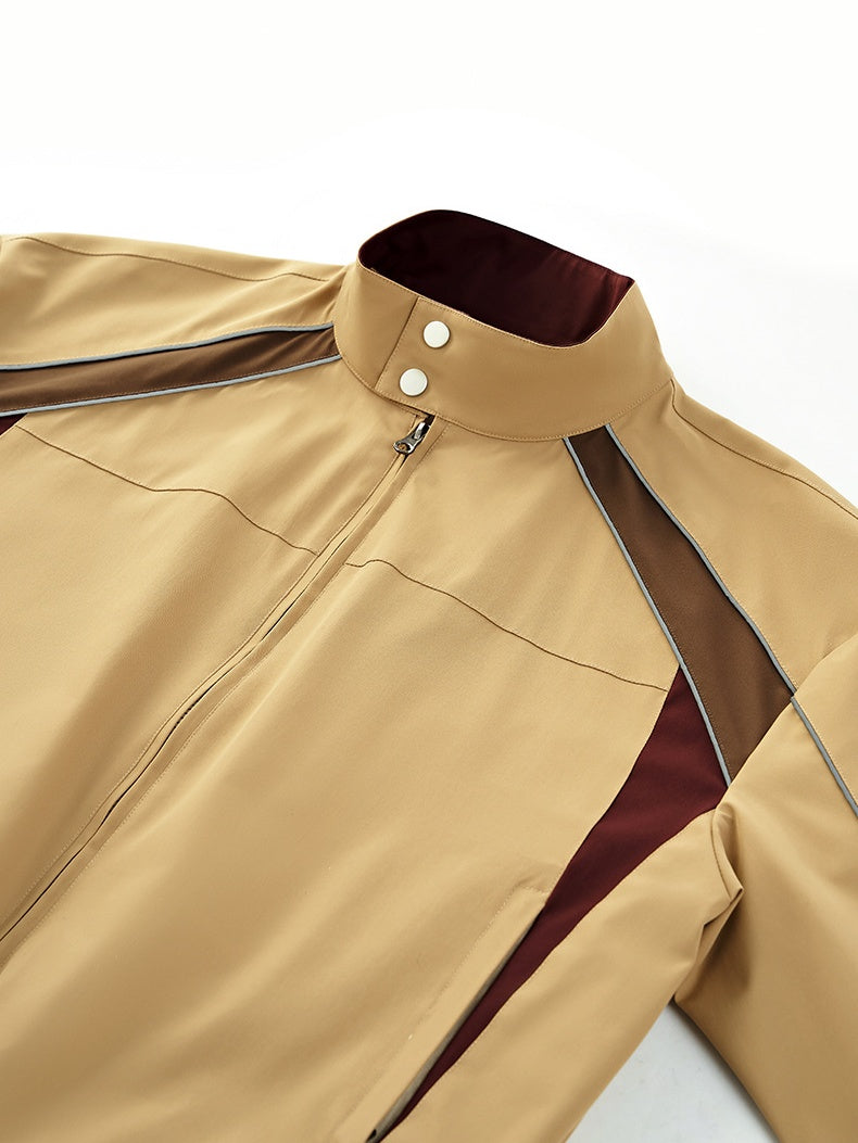 Function Retro Sports Racing Suit Jackets Wide-leg Pants Set