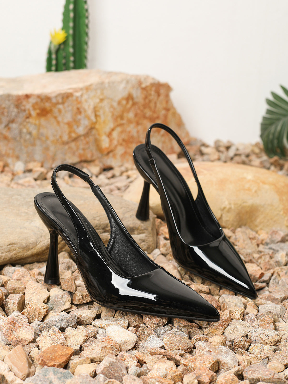 Pointed-toe Open-back Stiletto Heels