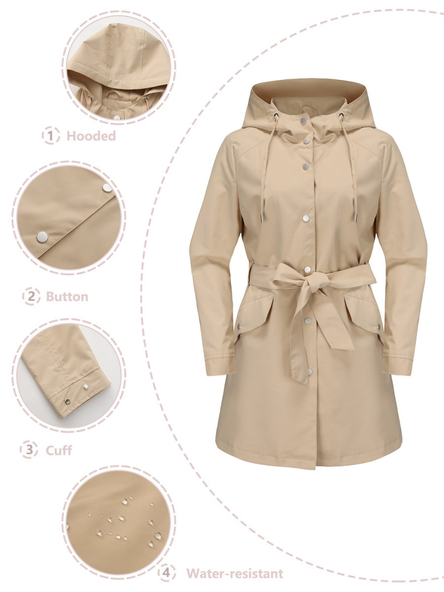 Removable Cap Water Proof Long Sleeve Thin Zipper Jackets