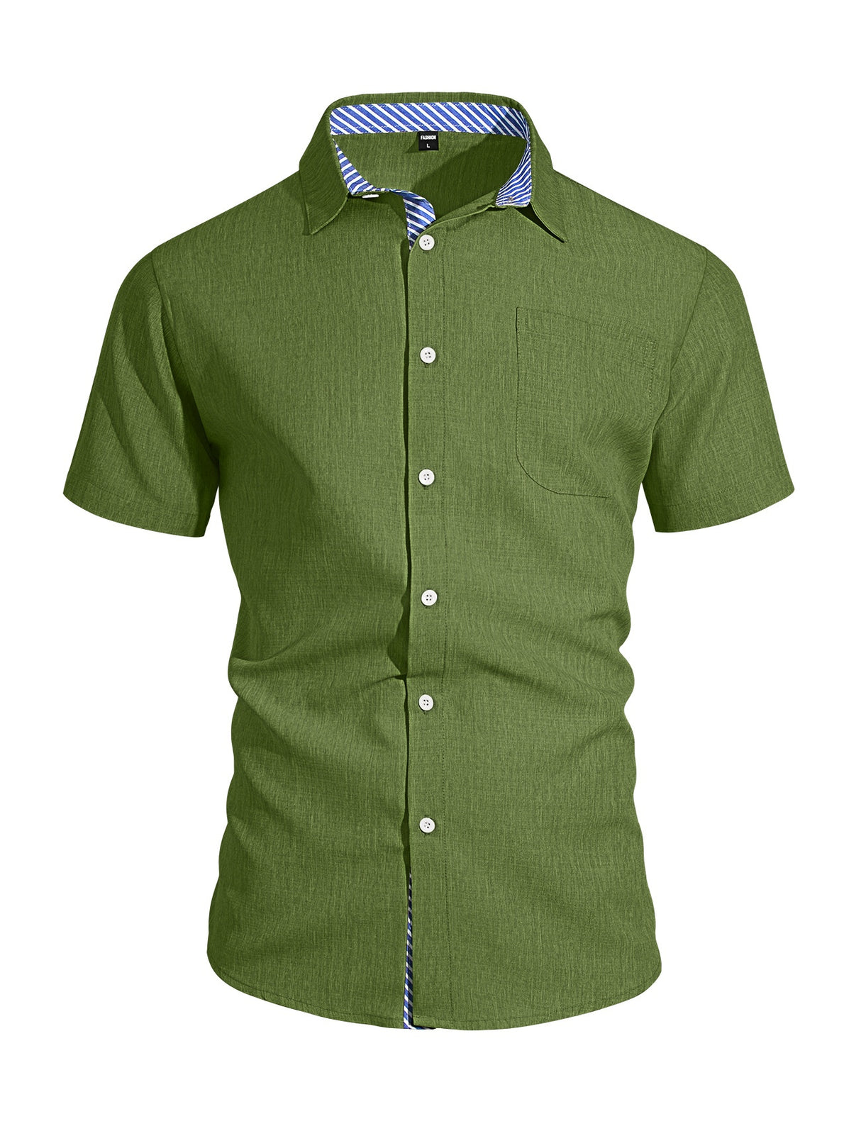 Cotton And Linen Color-blocked Shirts
