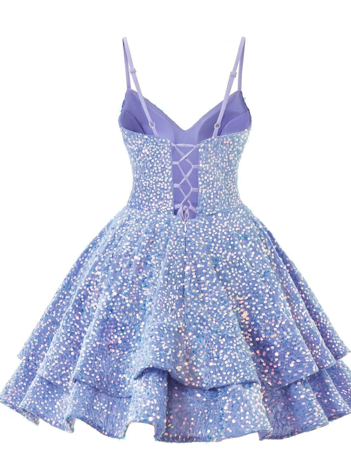 Deep V-neck Sequined Camisole Mini Dress