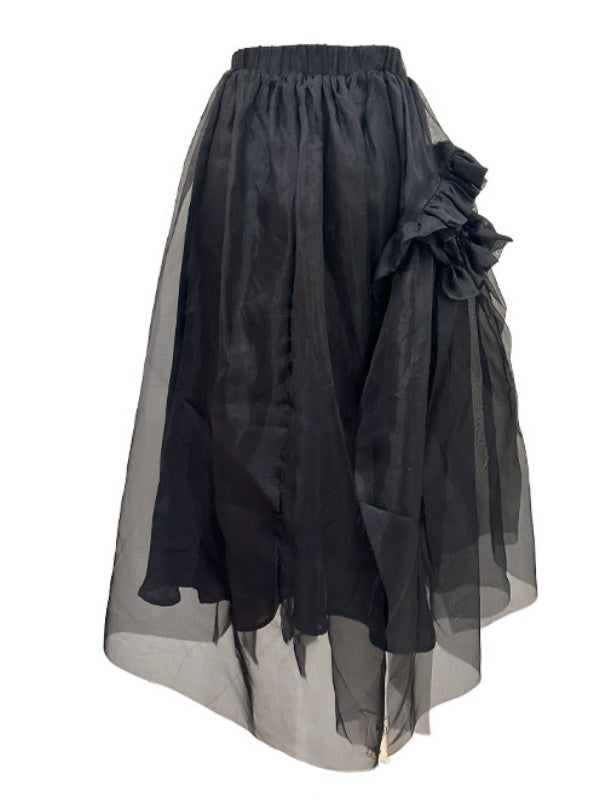 Ruffles Silk Organza Midi Skirt (with Petticoat)