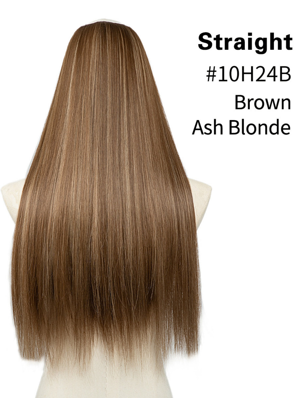 U-shaped Half-head Wig With Seamless Hair Extensions, One-piece Long Straight Wig