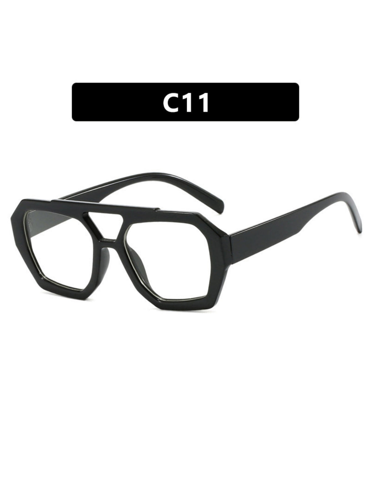 Sonnenbrille mit Doppelsteg und unregelmäßigem Leopardenmuster