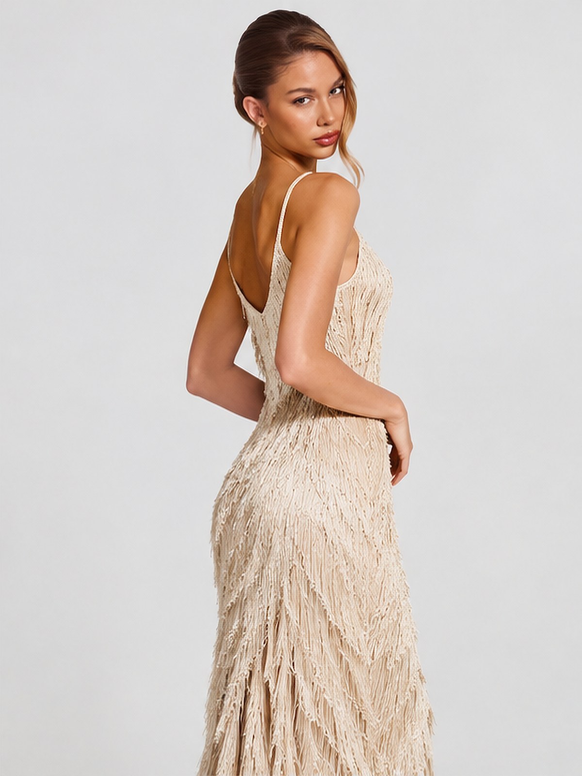 Sleeveless Sexy Banquet Camisoles Tassel Maxi Dresses