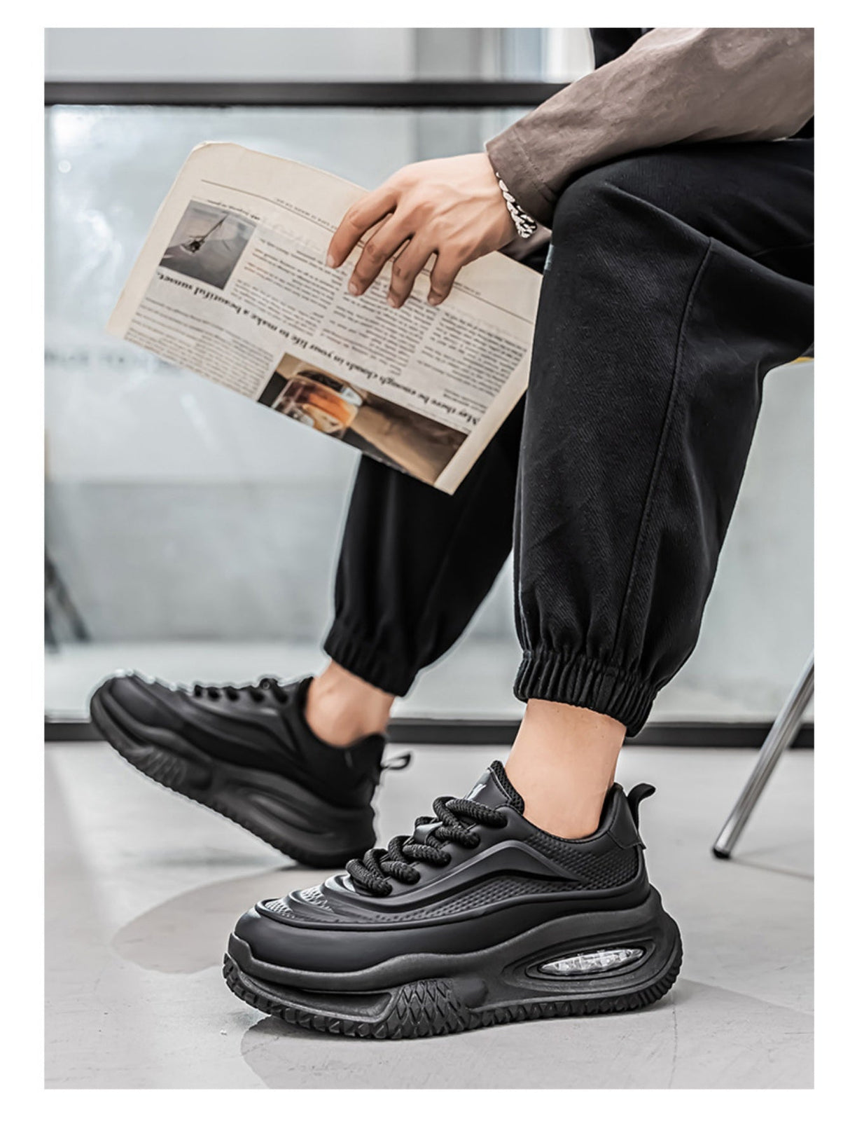 Liber Four Seasons Colorblock Thick-soled Men's Casual Sports Shoes