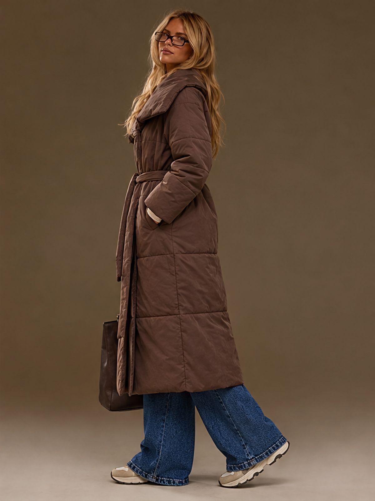 Loose-fitting, Casual, Warm, Long Stand-collar Cotton Coat/long Cotton-padded Jacket