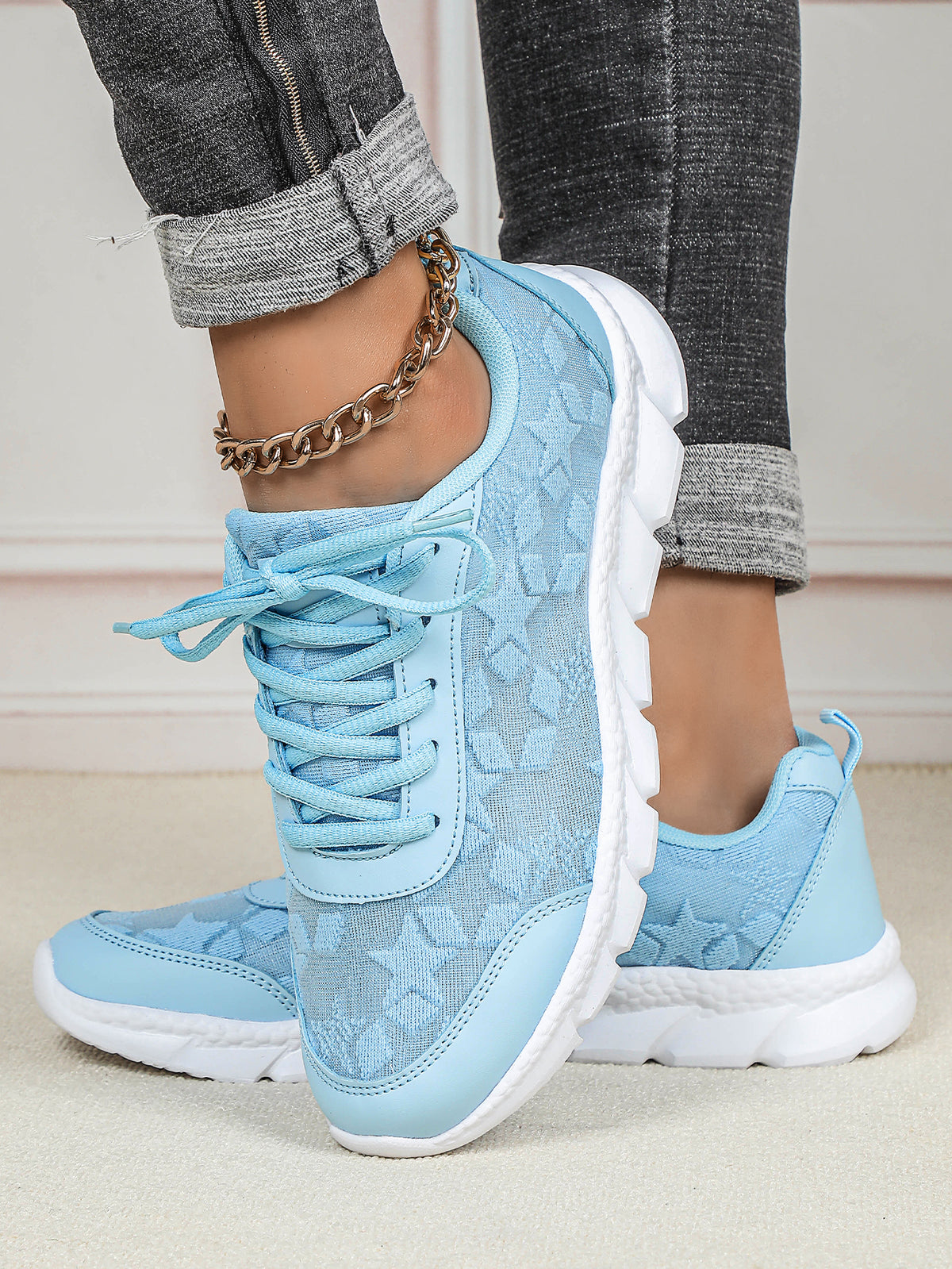 Floral Mesh Women's Casual Sneakers