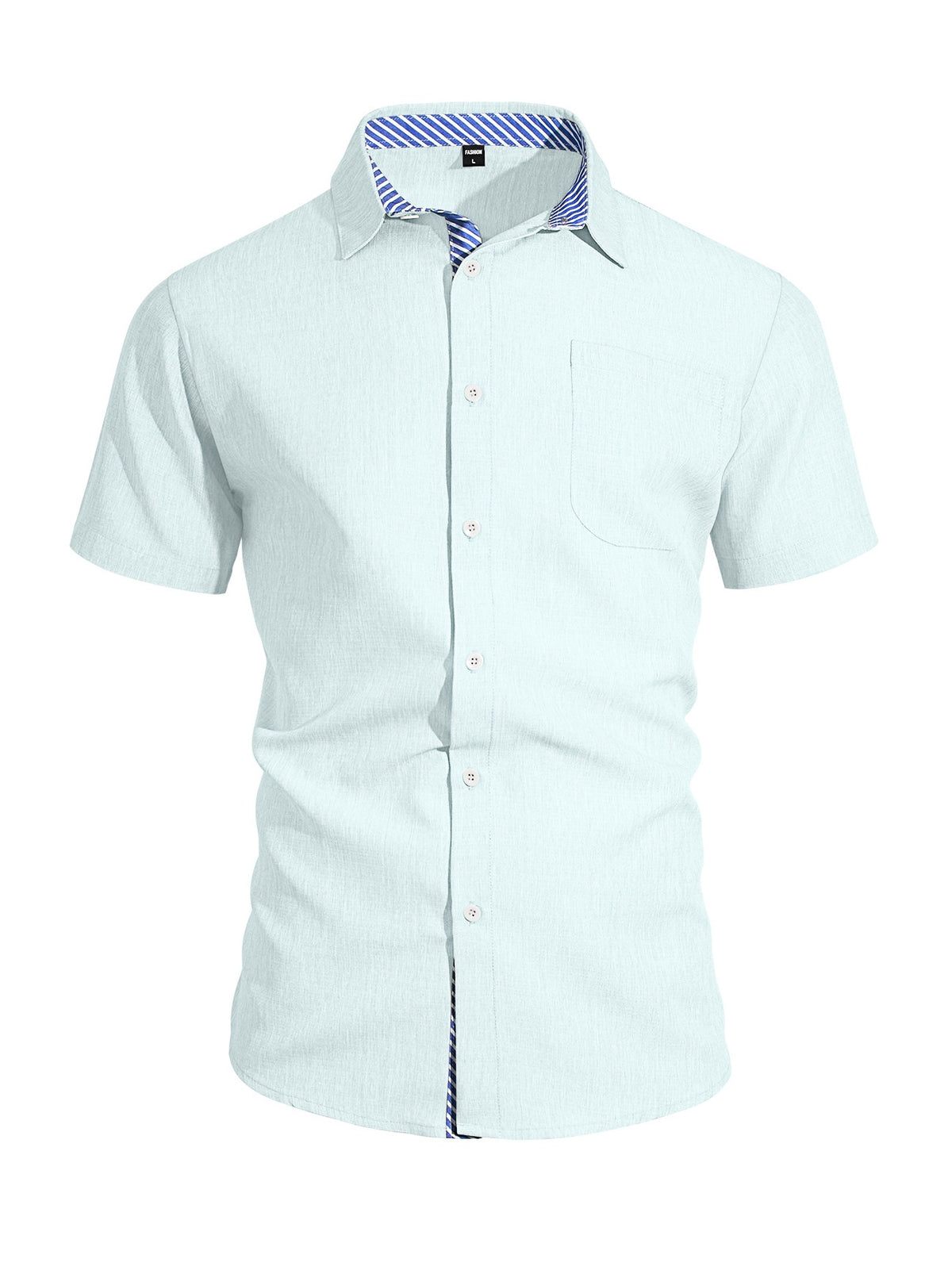 Cotton And Linen Color-blocked Shirts