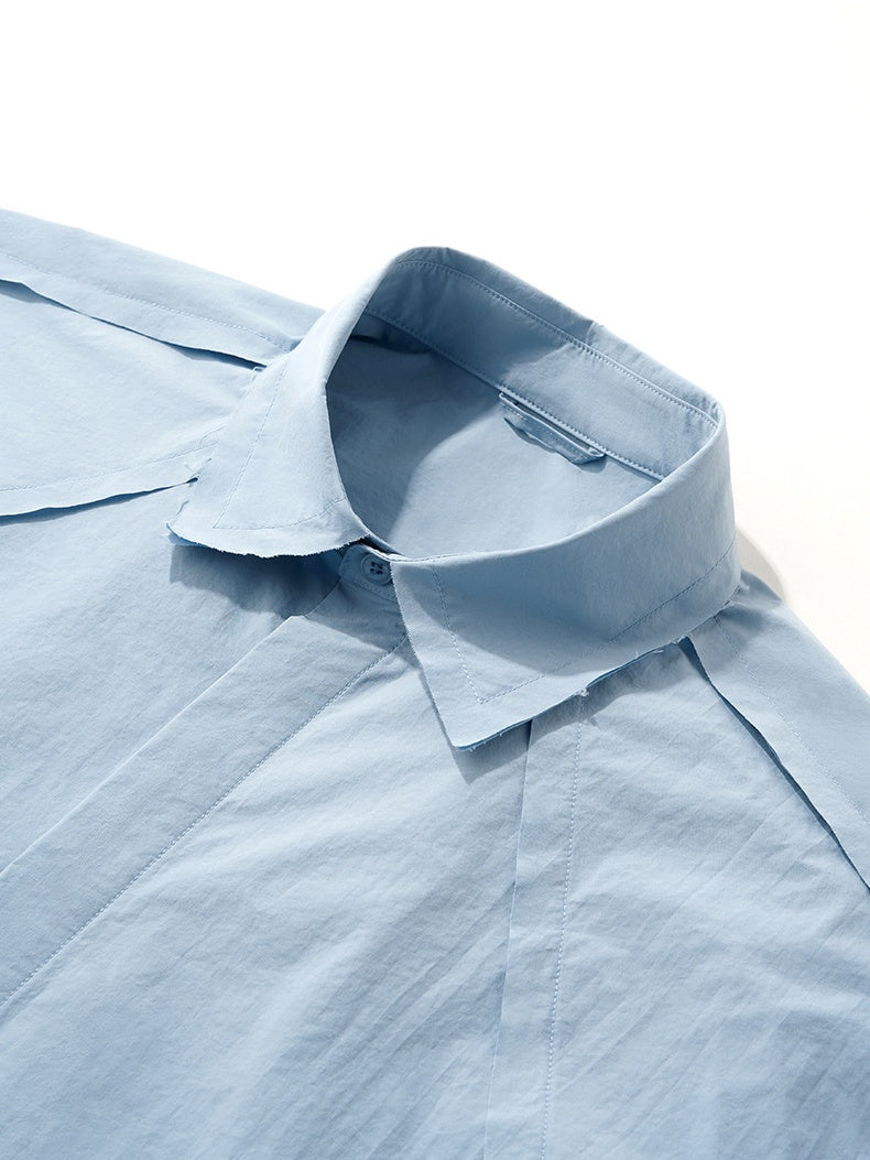 Liber Autumn Neutral wear Color matching Stripes Shirts