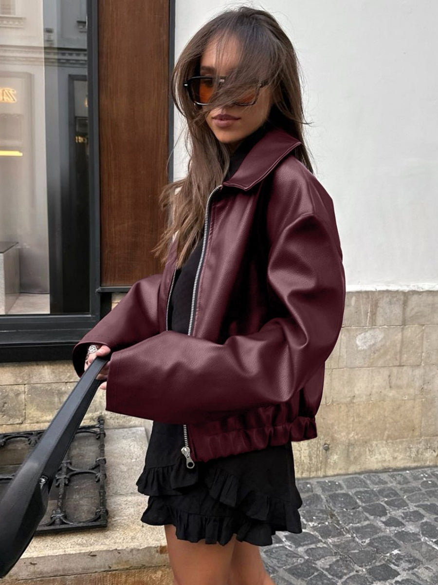 Zipper Long sleeve Loose Jackets