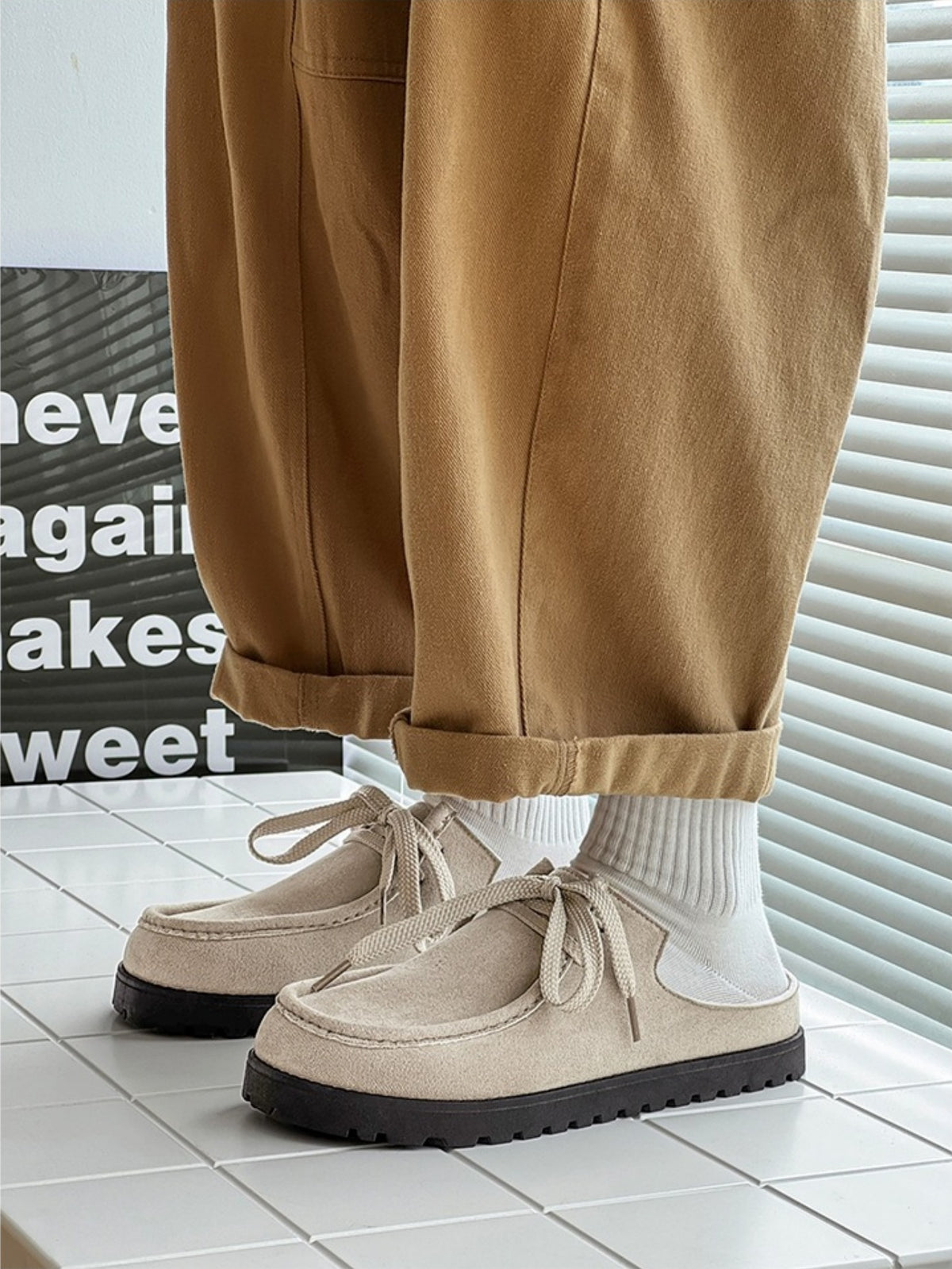 Suede Birkenstock Lace-up Closed-toe Slippers