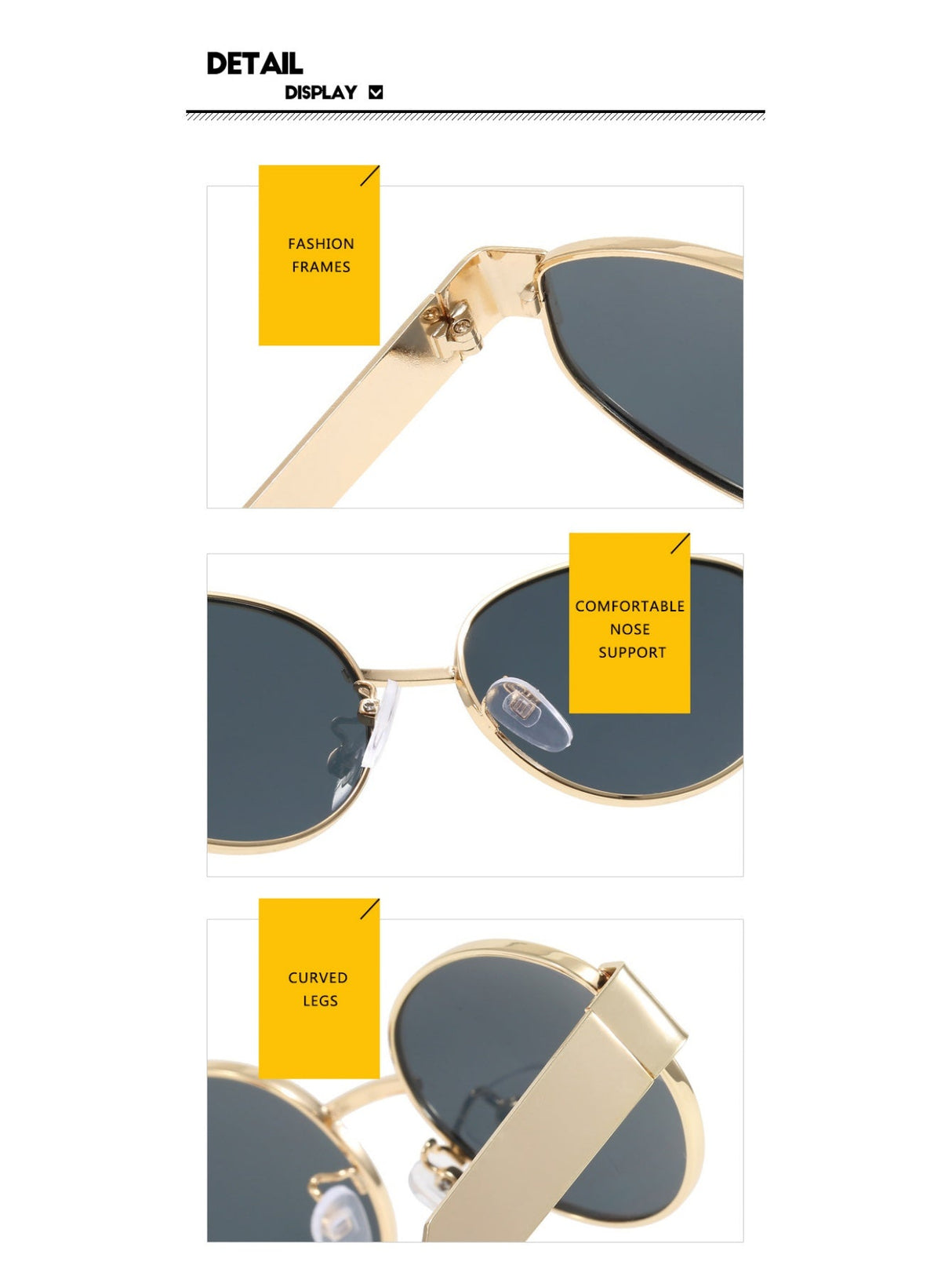 Retro-Sonnenbrille aus Metall, oval