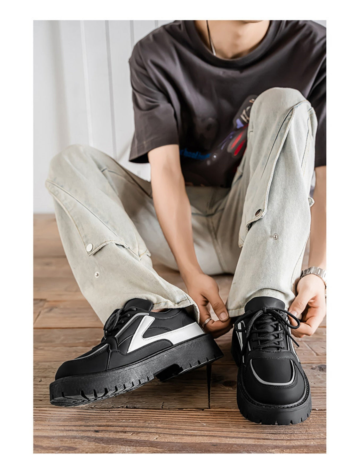 Liber Four Seasons Colorblock Men's Flat Shoes