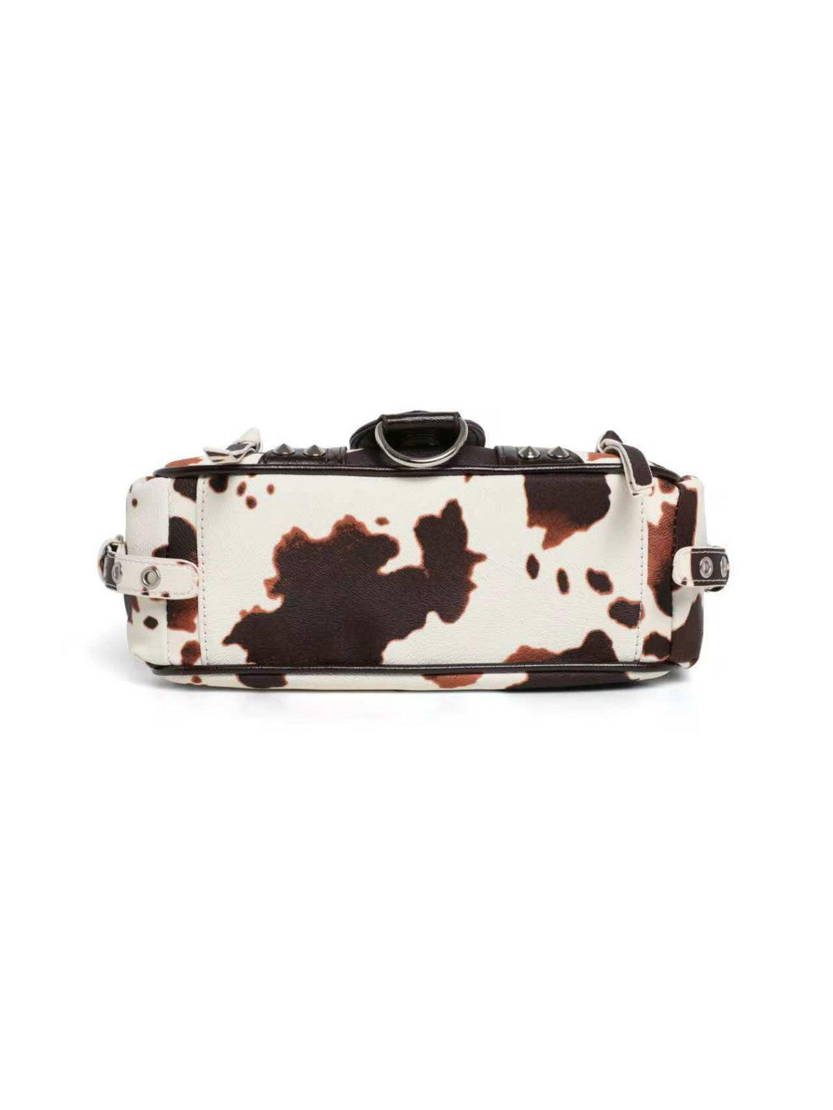 Stylish Leopard Print Edgy Biker Studded Shoulder Bag