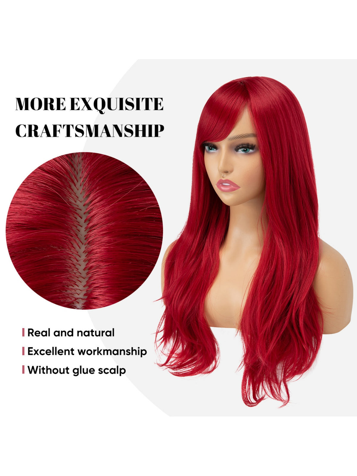 Long, Curly Hair With Side-swept Bangs, Full Head Of Synthetic High-temperature Silk Wig