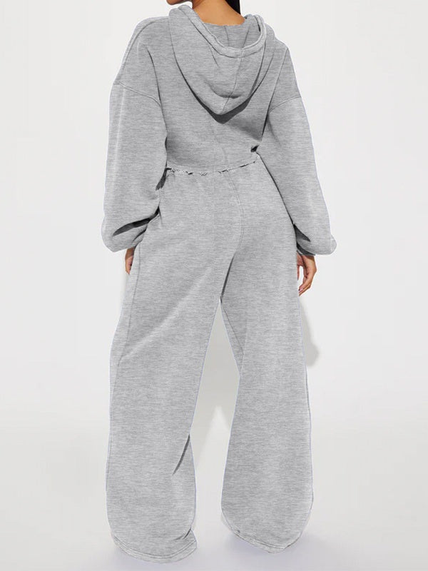 Long-sleeved Athletic Casual Sweatshirt Set