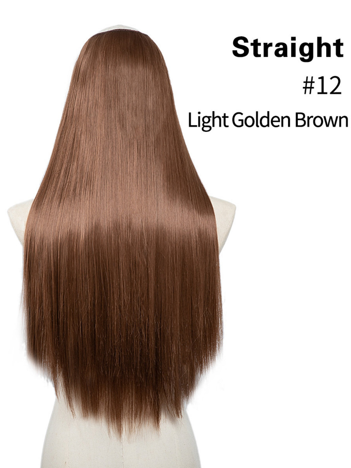 U-shaped Half-head Wig With Seamless Hair Extensions, One-piece Long Straight Wig