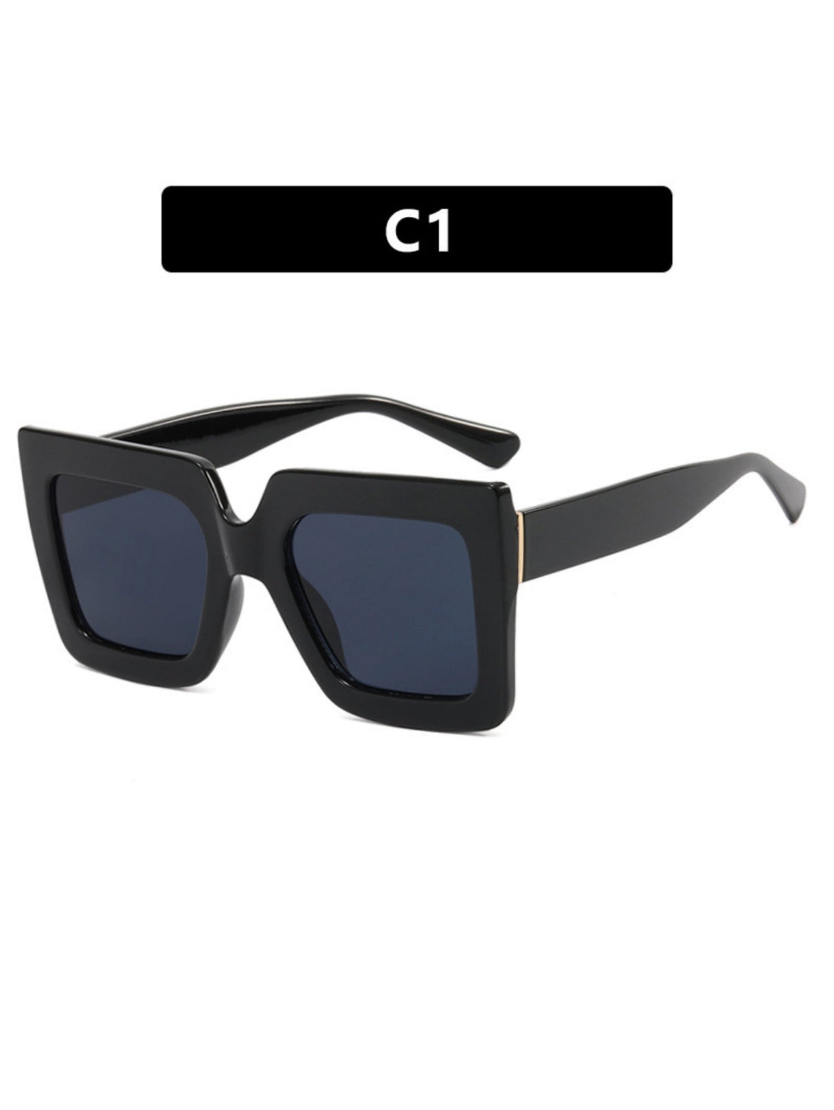Farbblockierte, quadratische, übergroße, stylische Brille
