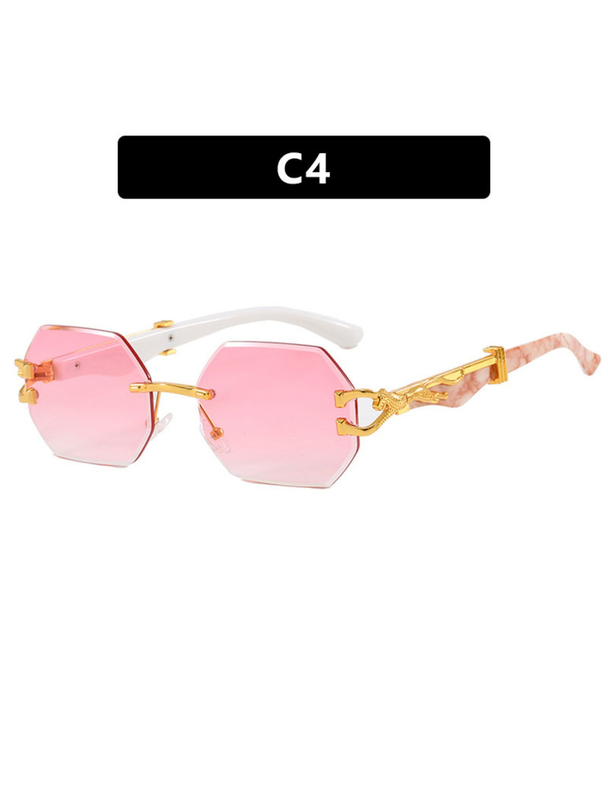 Metal Frameless Polygonal Sunglasses