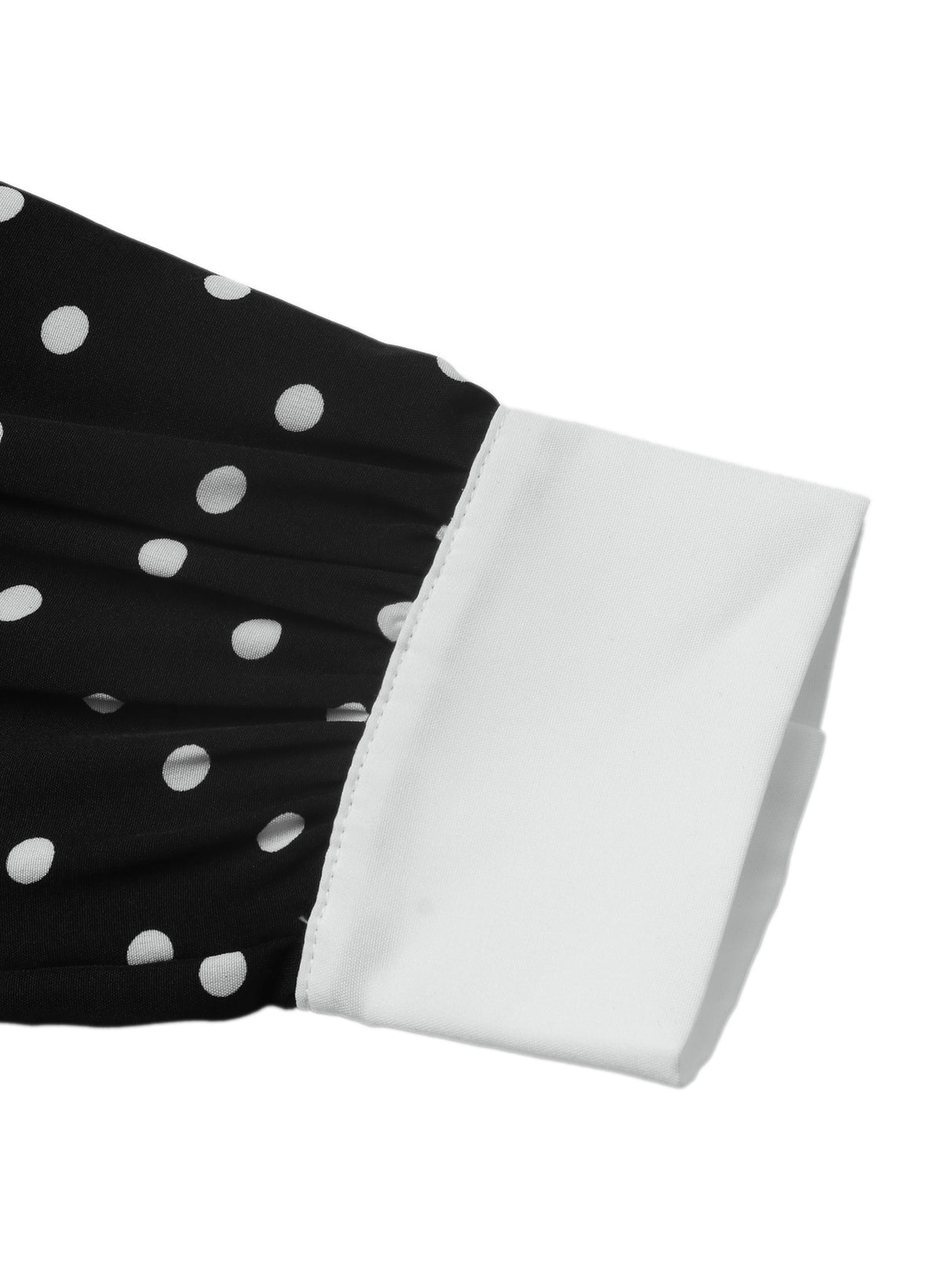 Polka Dot Long-sleeved Sweet A-line Short Dress With A Fitted Waist