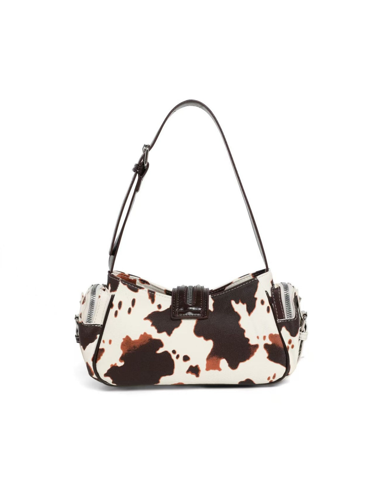 Stylish Leopard Print Edgy Biker Studded Shoulder Bag