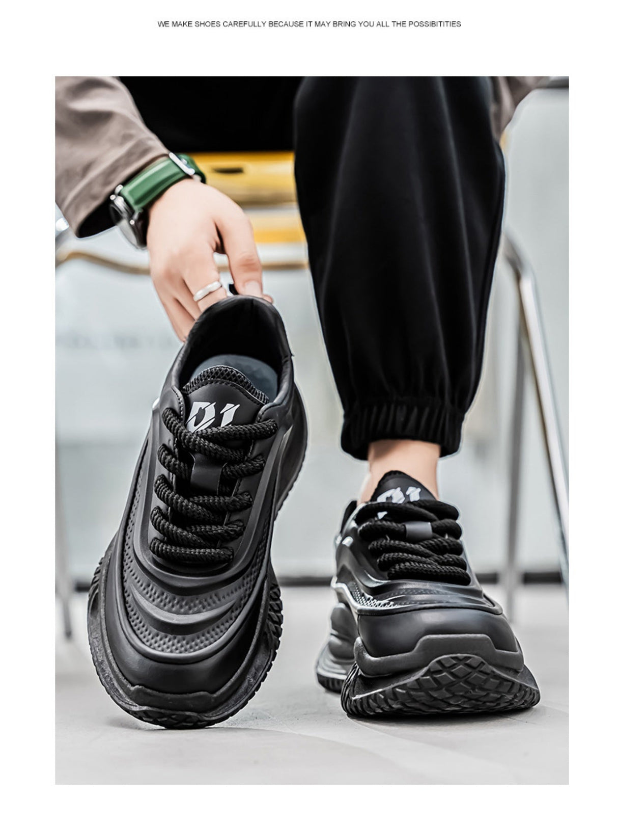 Liber Four Seasons Colorblock Thick-soled Men's Casual Sports Shoes