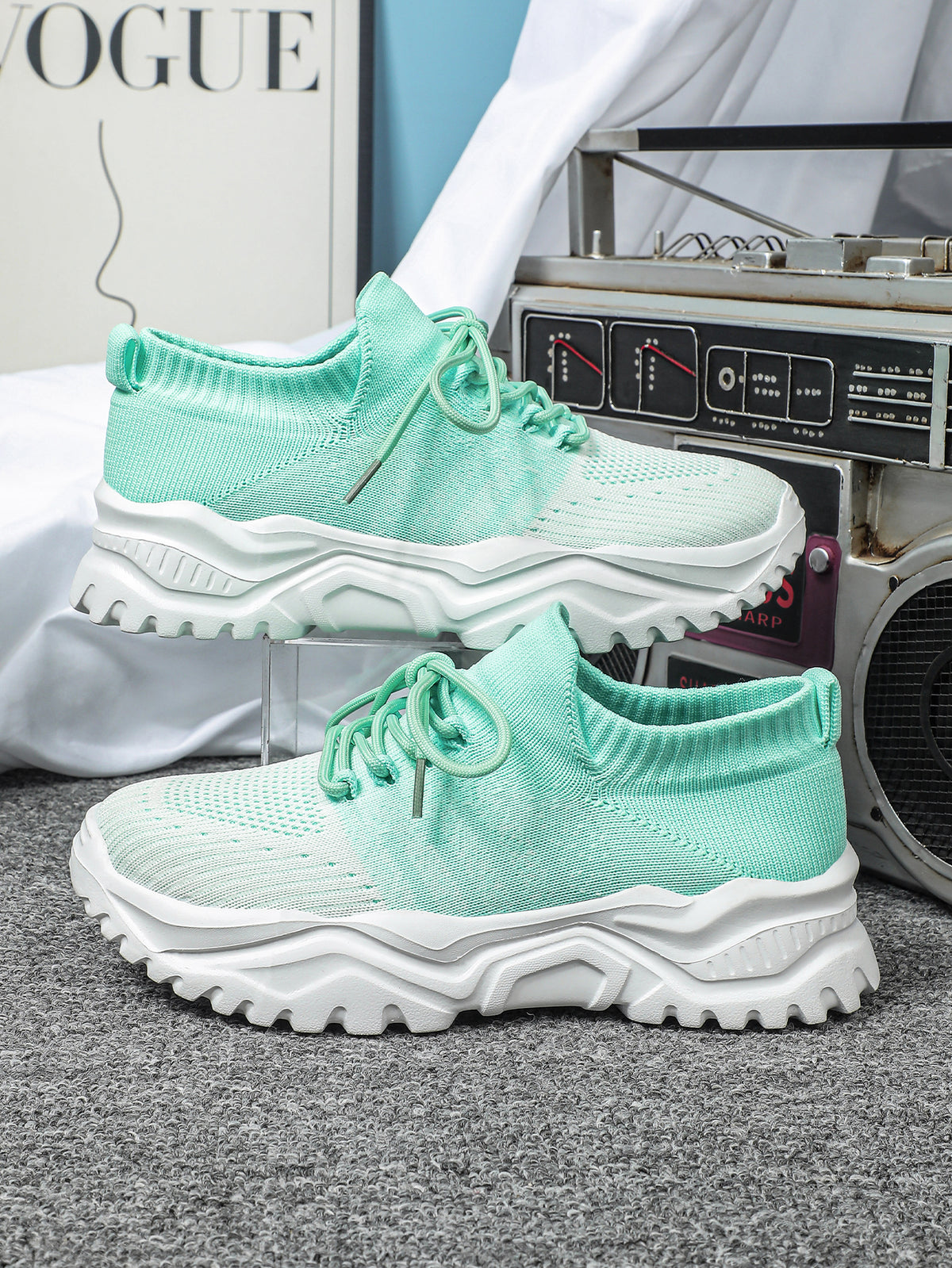 Color-blocked Unisex Casual Sneakers