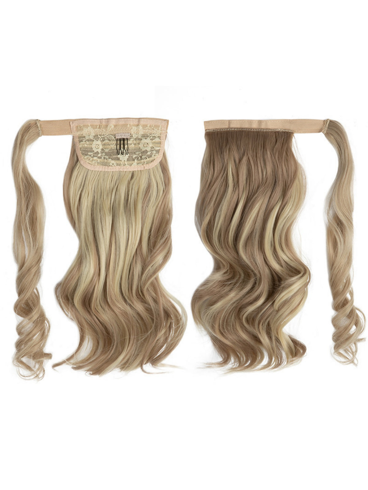 Long, Wavy, Natural Curl Wig With Wrap-around Design