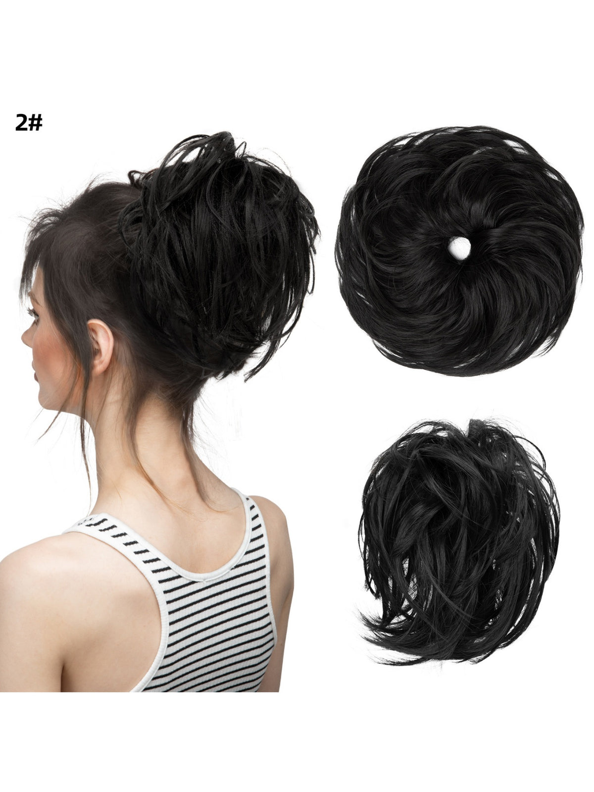 Fluffy Long Beard Curly Hair Updo Wig