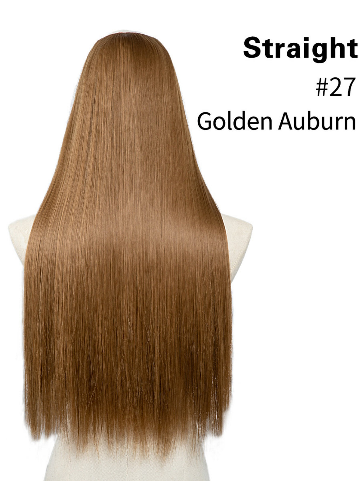 U-shaped Half-head Wig With Seamless Hair Extensions, One-piece Long Straight Wig
