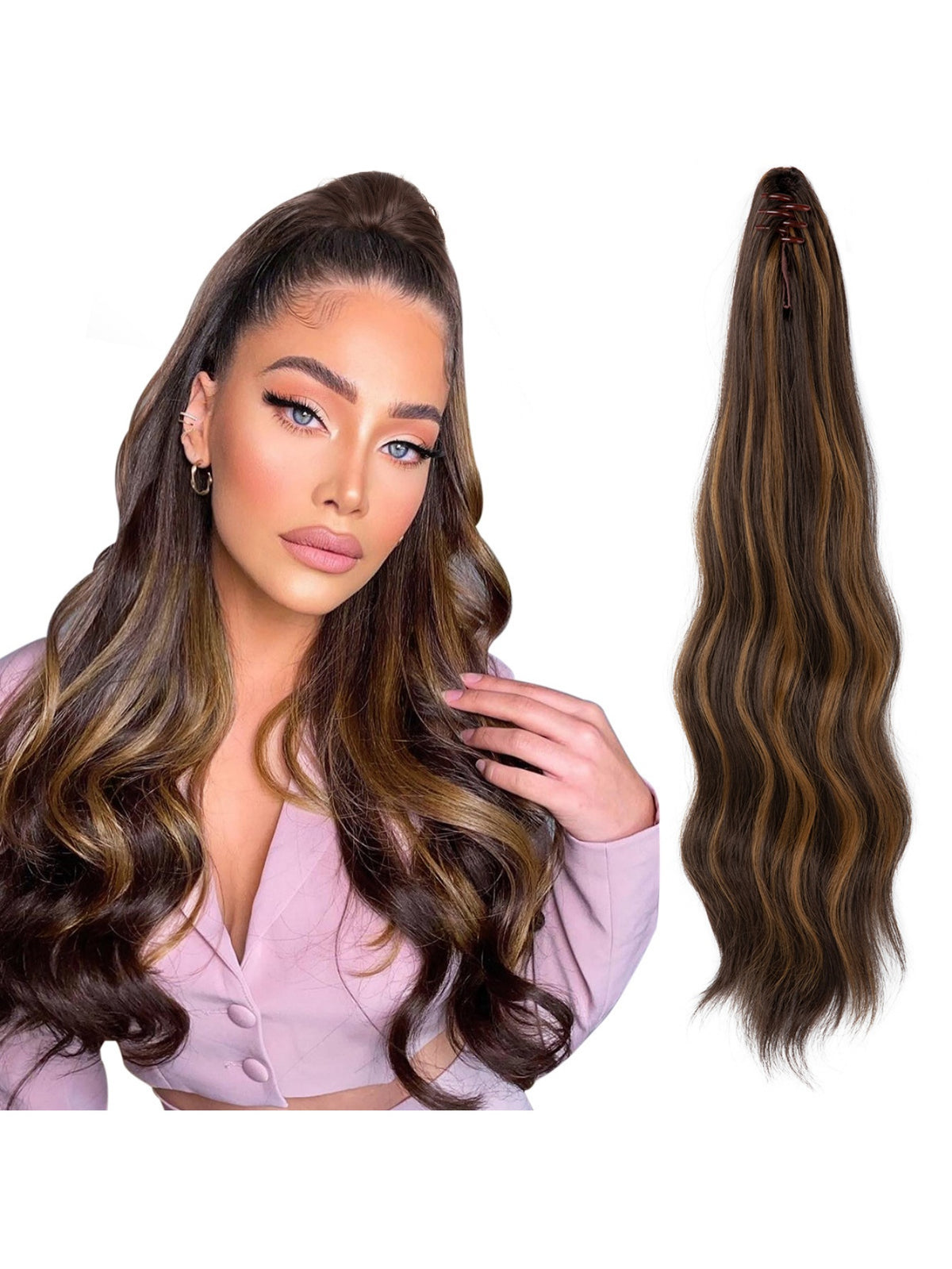 Big Wavy Ponytail Hair Extension Wig
