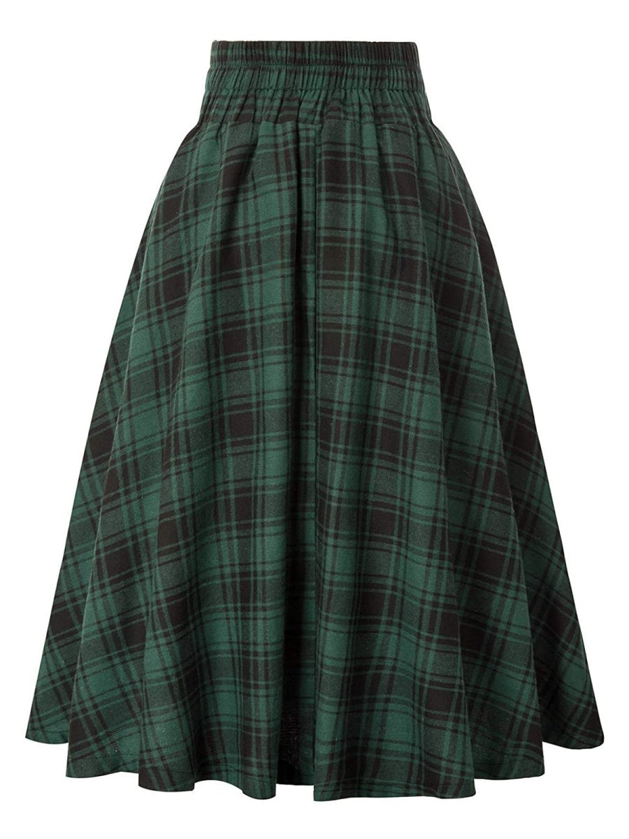 Liber Autumn Women's High waist Plaid Skirts