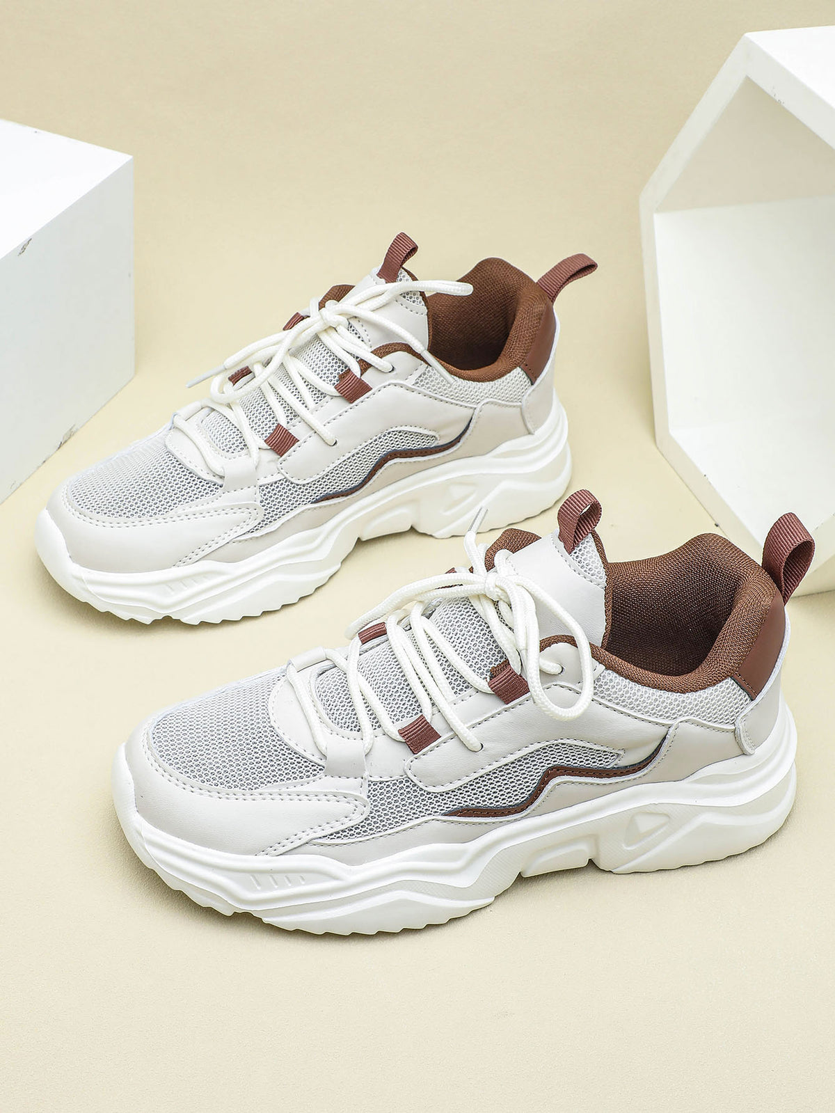 Color-blocked Platform Women's Casual Sneakers