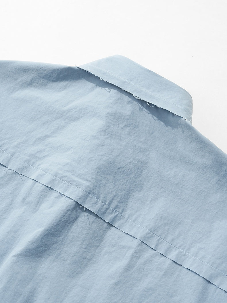 Liber Autumn Neutral wear Color matching Stripes Shirts