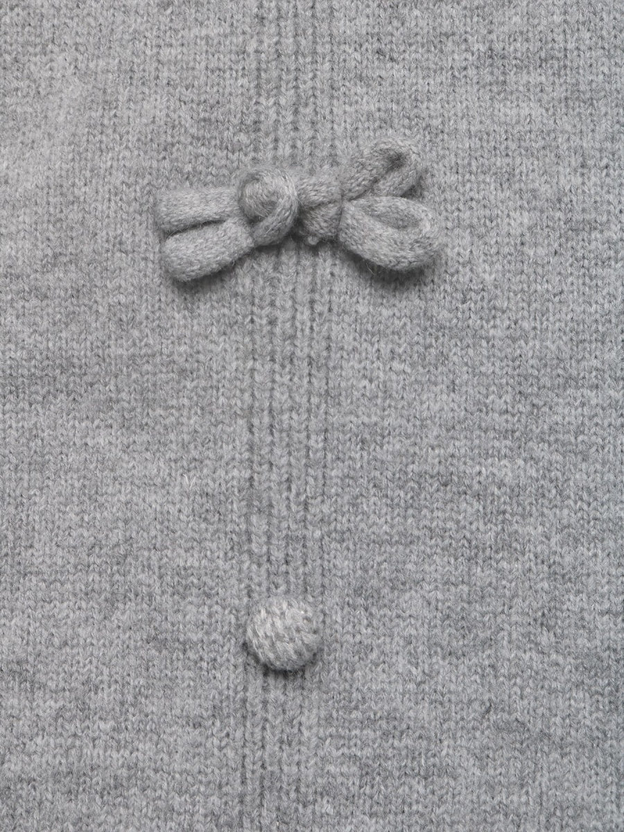 Bow-decorated Casual Sleeveless Sweater