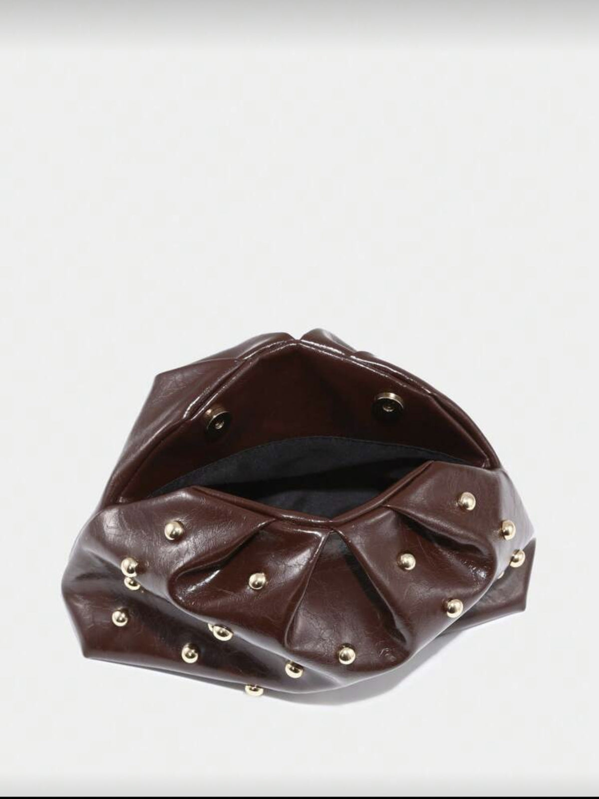 Studded Pleated Clutch Bag