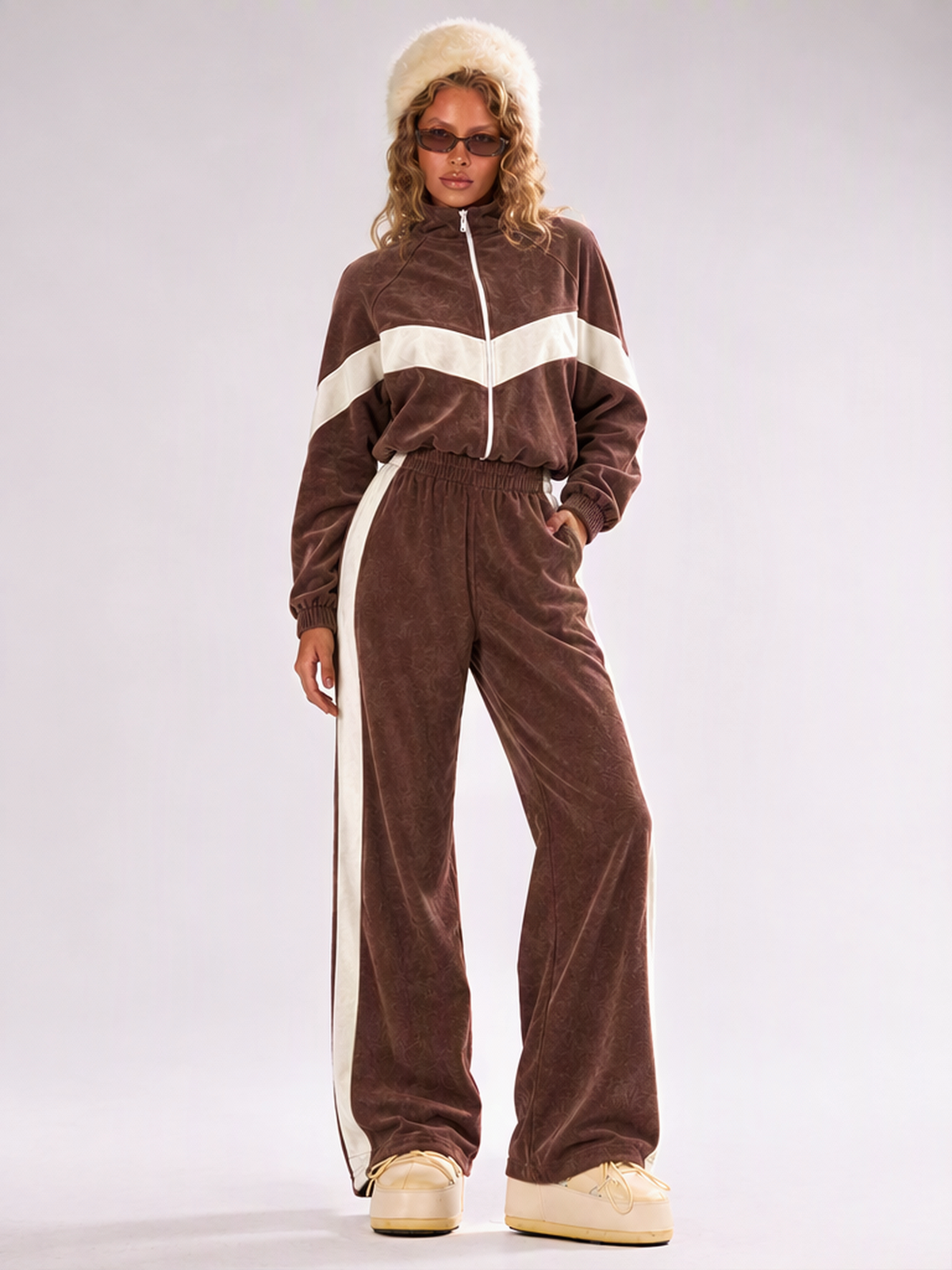 Fashionable Casual Sportswear Set, Zip-up Cardigan And Trousers, Two-piece Set