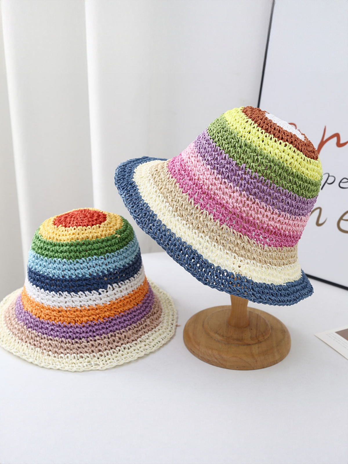 Rainbow Woven Straw Hat